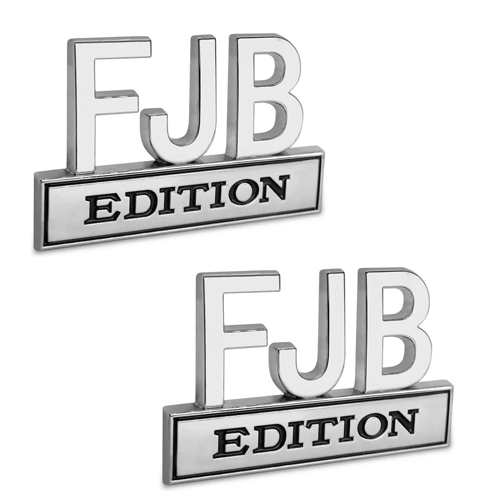 

2Pcs Chrome Black Let's Go Brandon FJB EDITION Nameplate Emblem Car L&R Fender Door Rear Trunk Tailgate Badge Universal