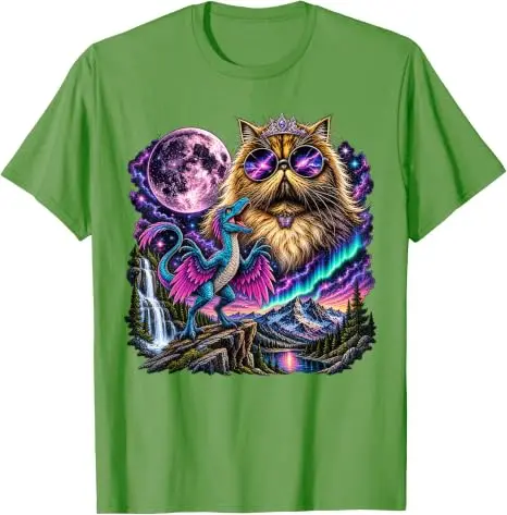 Das ist eine Skandalöse Sache Lustiges Prinzessinnen-Katzen-Dinosaurier-Donut-Meme-T-Shirt Y2k Katzenliebhaber Neuheitsgeschenk Niedliches Kätzchen-Grafik-Bekleidungs-T-Shirt – Detail 9