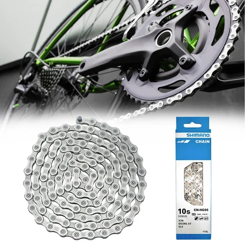 Imagen 2 del producto Cadena de 10 velocidades para bicicleta de montaña, CN-HG95 de 116L, 116 eslabones, para SHIMANO SIL-TEC