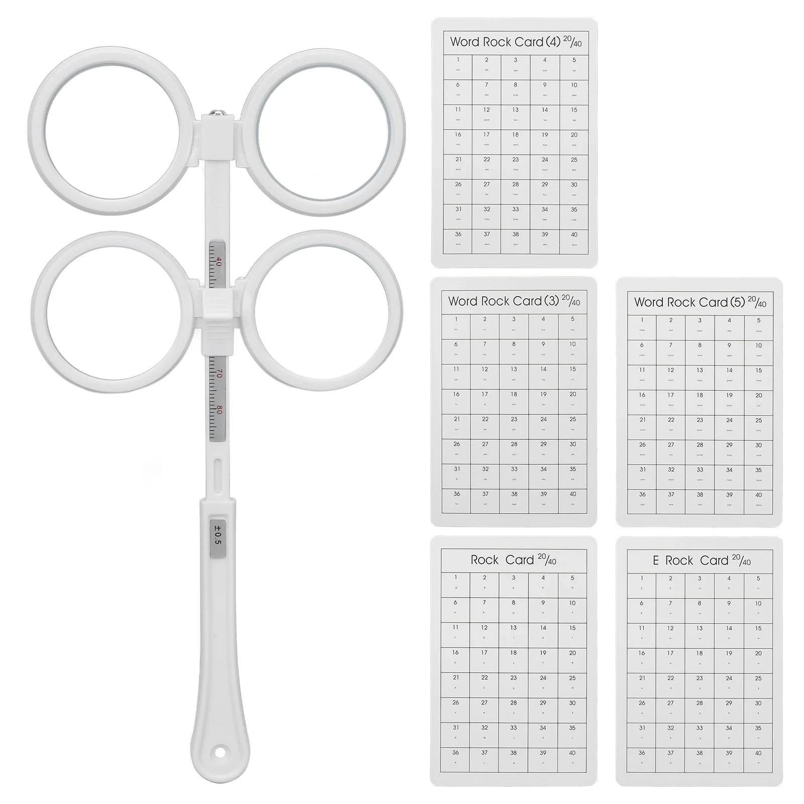 Optical Flipper Plastic Adjustable Optometry Flip Lens Instrument with Vision Test Card for Amblyopia White