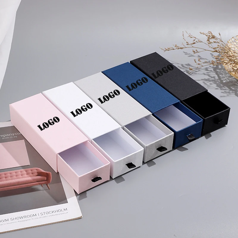 

10 Pcs Custom Logo sunglasses package box Drawer type perfume cosmetics storage carton Glasses packaging box birthday gifts box