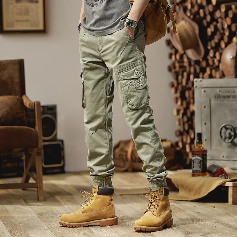 

Американские модные брендовые рабочие брюки для мужчин, простые и повседневные, красивые молодежные брюки с прямыми штанинами и несколькими карманами