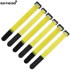 Cable Tie Fishing Rod Non-slip Firm Reverse Buckle Yellow Fishing Tackle Rod Holder Accessories Reusable Self Adhesive Ties