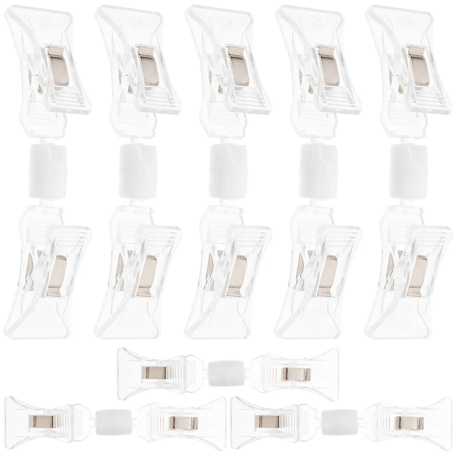 

8 Pcs Price Advertising Clips Clear Display Racks Double Sided Transparent Mounting Plastic Versatile Usage