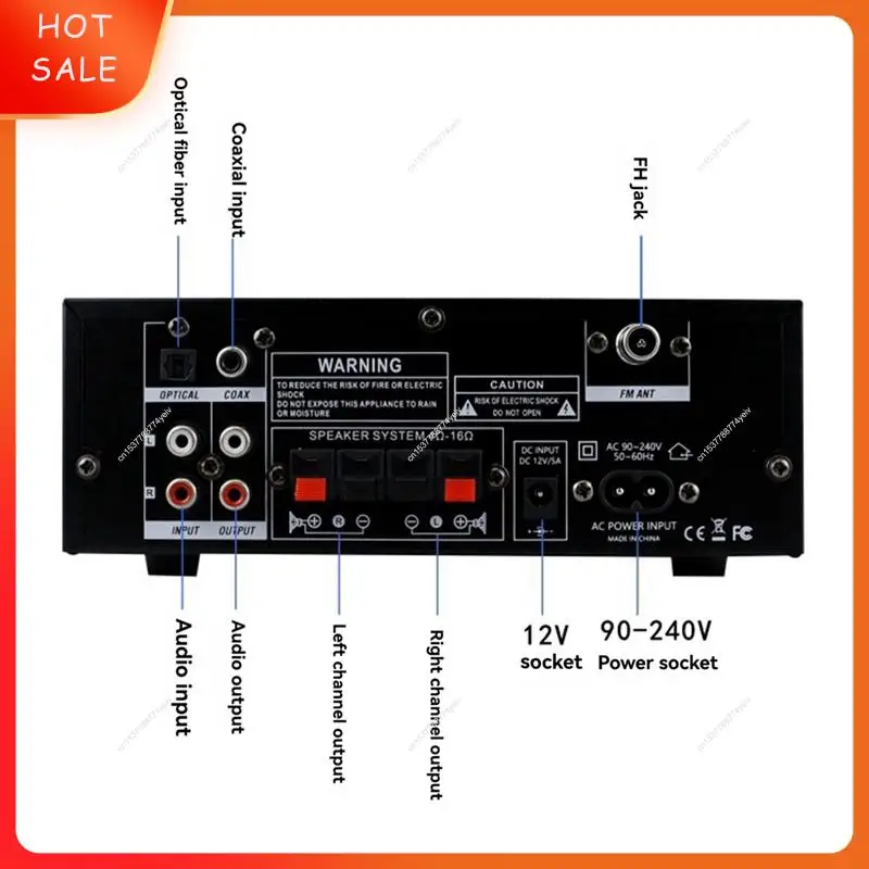 Heim-Leistungsverstärker AK55 900 W, max. 2,0-Kanal-Bluetooth-Audio, Hifi-Verstärker, Karaoke-Musik-Player, EU-Stecker A62X