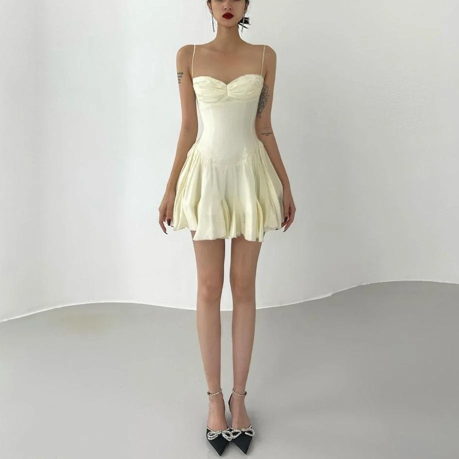 

Summer mini dresses for women 2024 sexy outfits for woman elegant dress vintage cothes sundress casual ruched dress backless