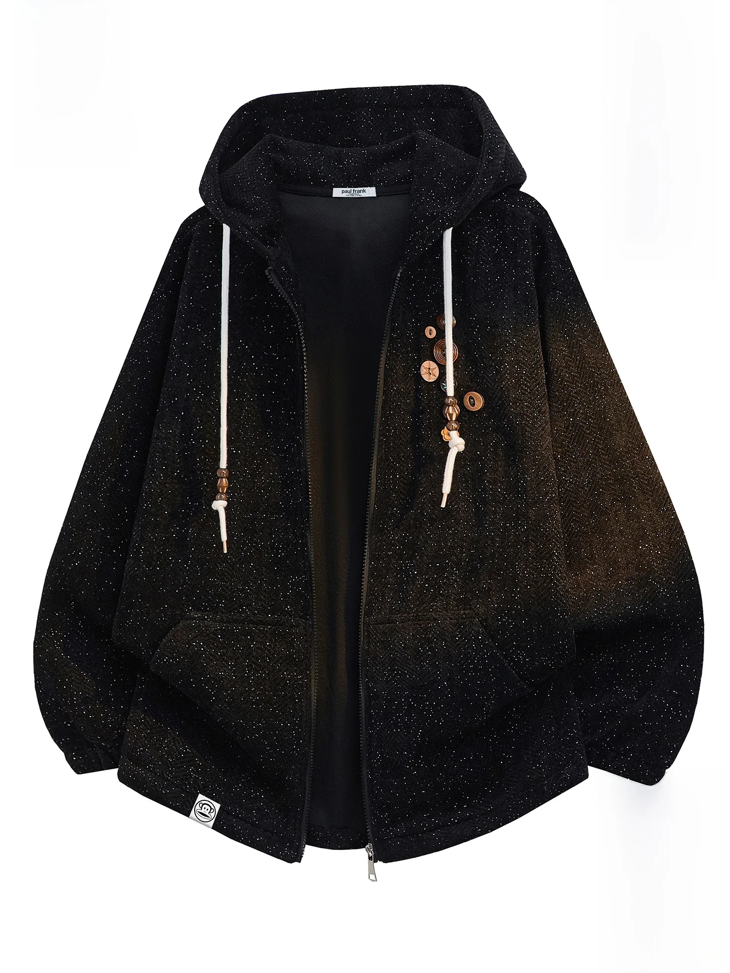 

PaulFrank Winter Hooded Fce Lined Casual Jaet Men's Star Stripe Pattern Comfortable Warm Loose Fit Zipper Closure Sweats...