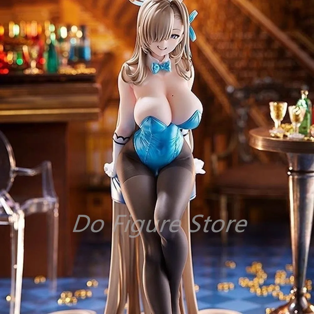 28CM Anime Game Blue Archive Ichinose Asuna Figure 1/7 Bunny Girl Black Silk Sitting Model Toy Gift Collection Action Figure