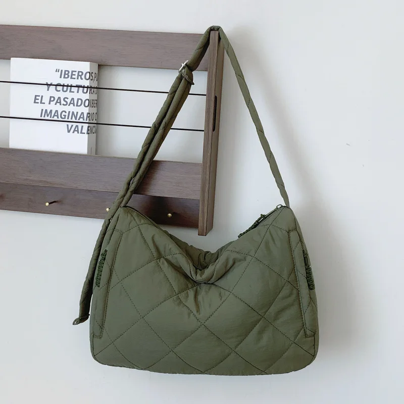 

​Women Structured Quilted Handbag - Plush Touch Surface with Top Arc Zipper&Dual Side Storage Pouches Ergonomic Strap Adjustment