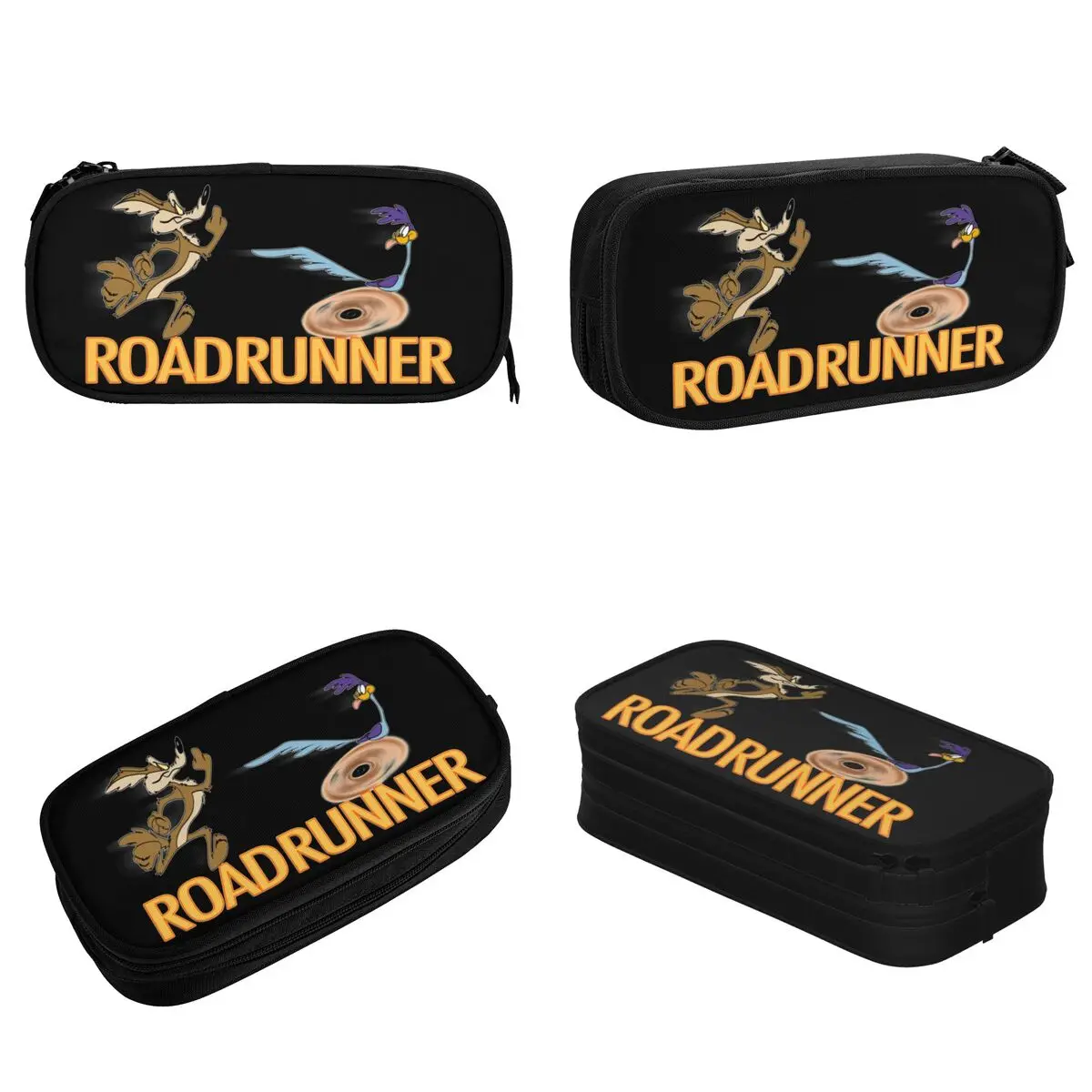 Fashion Catch Me If You Can Roadrunner Coyote Pencil Case Pencil Box Pen Box Big Capacity Bags School Supplies Zipper Stationery