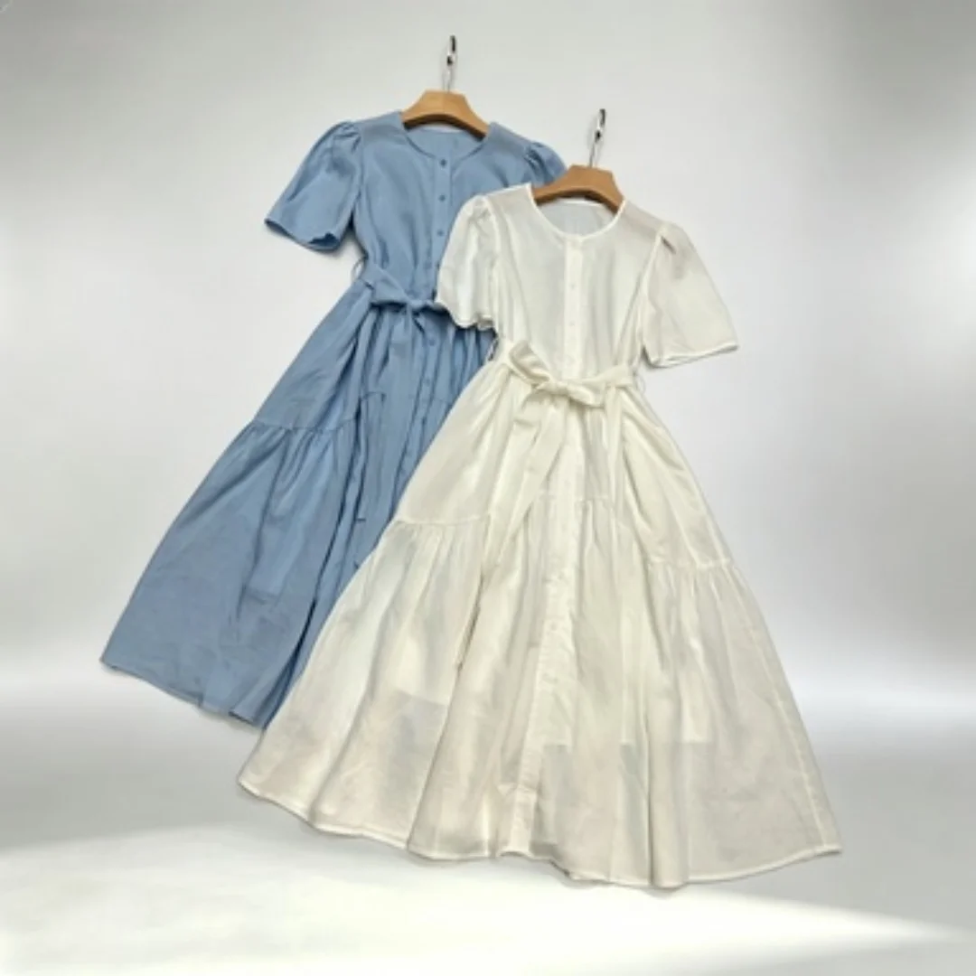 Women Summer Gentle Tie Waist Dress