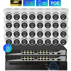 TOPROHOMIE H.265 32CH 4K Security Camera System 8MP Colorful Night Ai indoor Outdoor Waterproof IP Camera P2P Audio Record Set