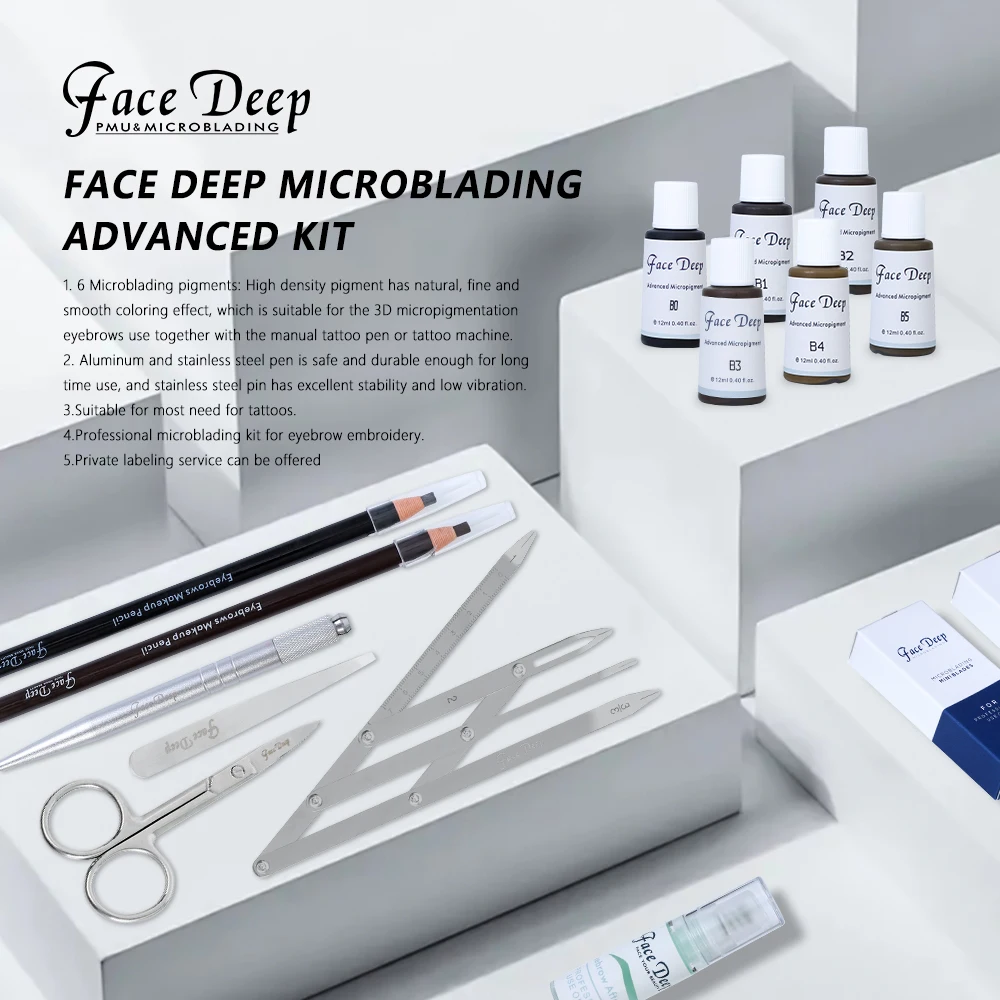 

Wenshen Professional Tattoo Kits Customized Logo OEM/ODM Service Portable Microblading Kit For Tattoo Training Beginner