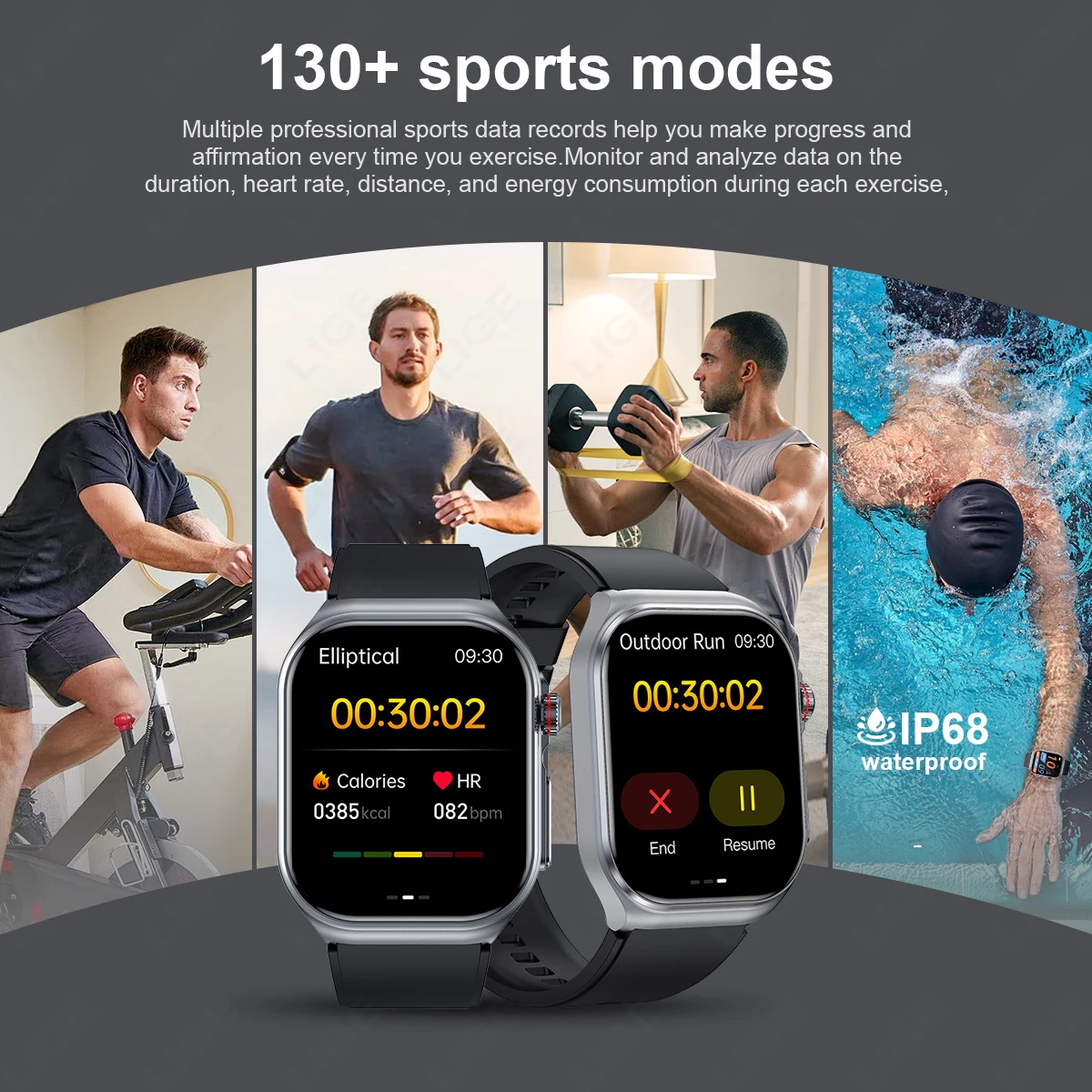 LIGE Nuovo ECG + PPG Smart Watch Micro Esame fisico Lipidi nel sangue Acido urico NFC Chiamata Bluetooth Salute Smartwatch Uomo Donna