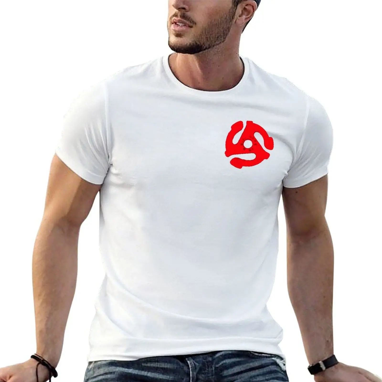 

45 Record Adapter (Red) T-Shirt t shirts designer cotton t shirt pack T-Shirt