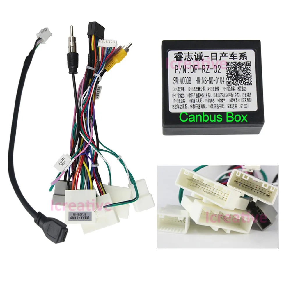 

Extra Power Cable With Canbus For Nissan High Version With Canbus 16pin Socket Cable with CANBus decoder adapter Wiring Harness