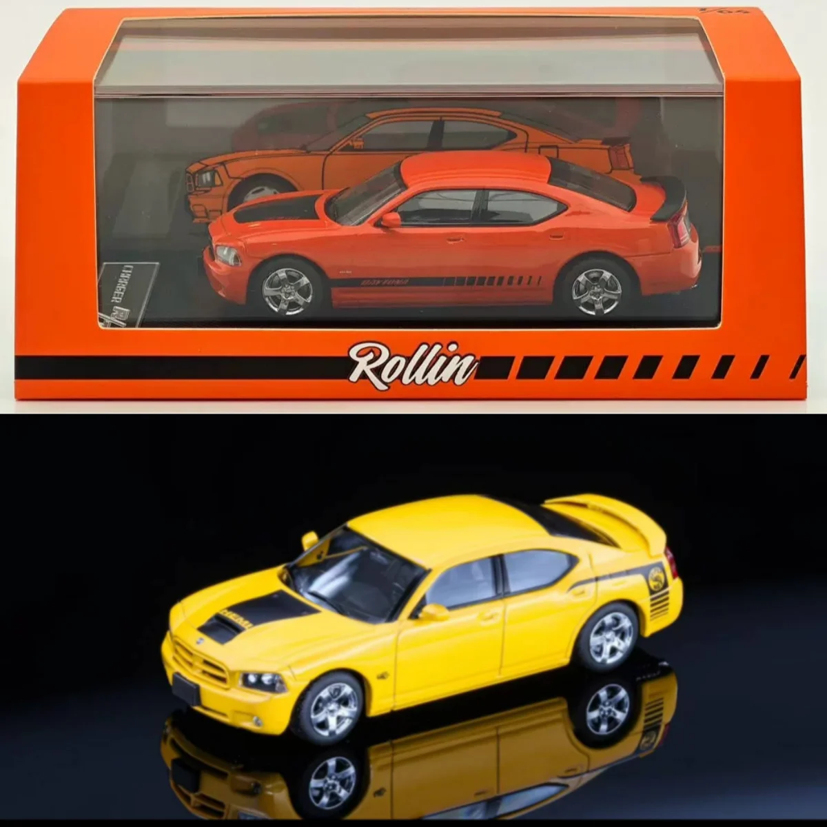 Rollin 1/64 2008  Charger Black and Red livery Theme Limited Edition model Car Model