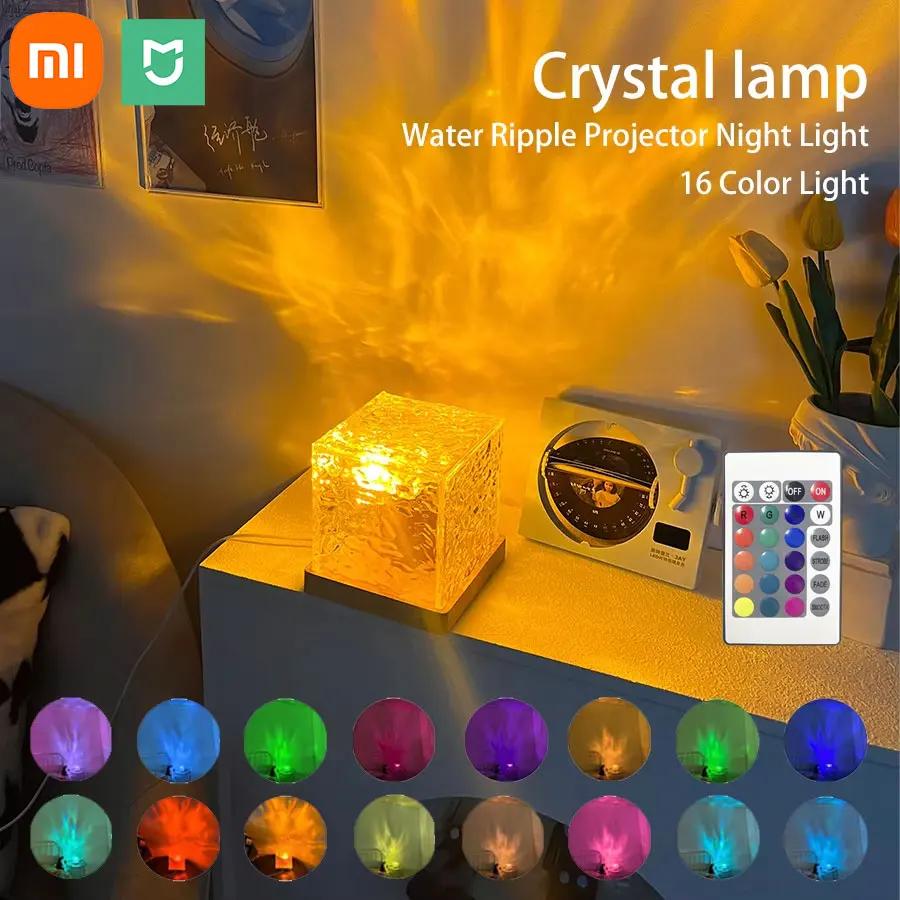 

Xiaomi MIJIA Water Ripple Projector 16 Colors Dynamic Rotating Midnight Aurora Glow USB Rechargeable Atmosphere Lamp Decoration