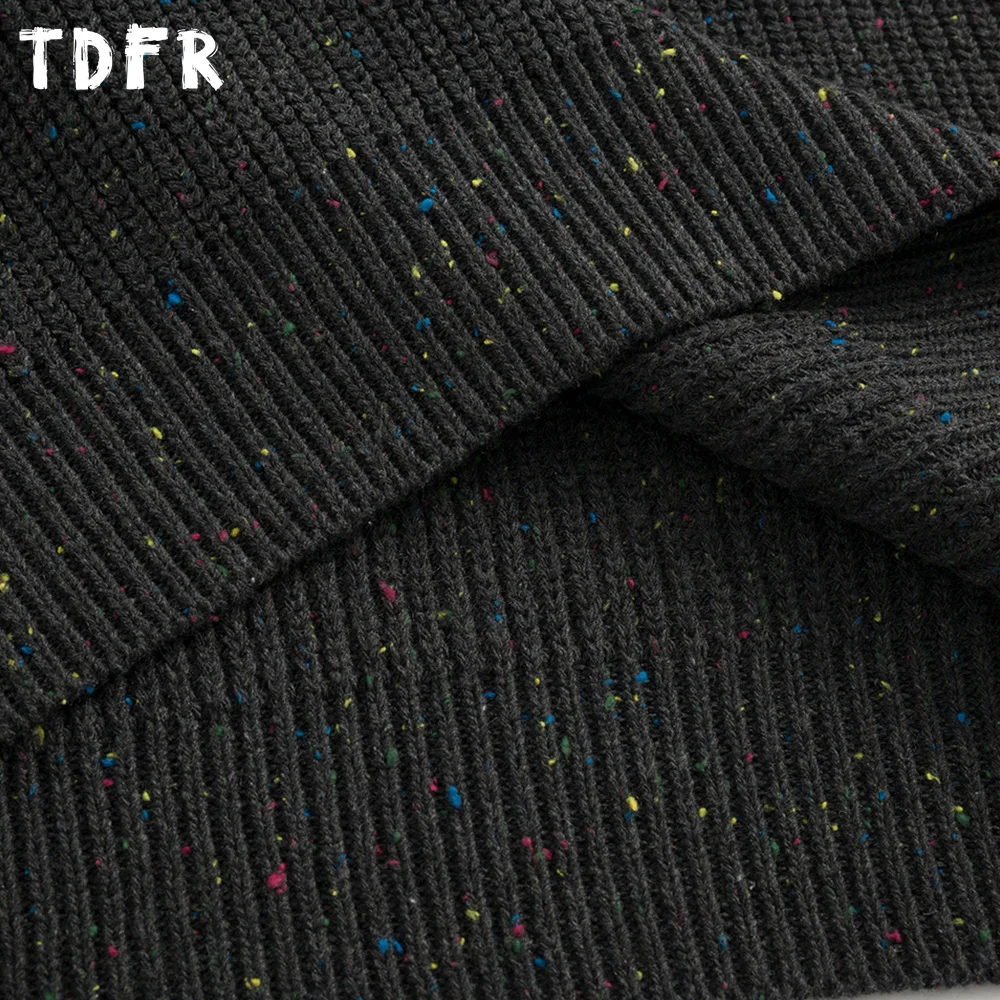 레트로 자카드 니트 스웨터 남성용 가을 겨울 캐주얼 루즈 긴팔 크루넥 풀오버