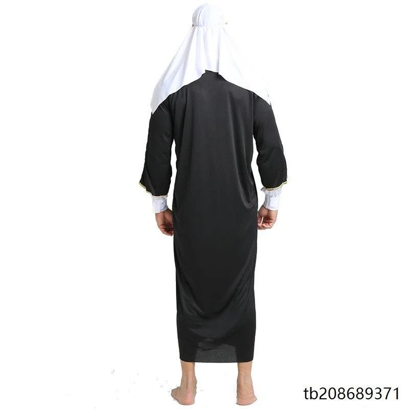 loween Costume Par Capo Principe Arabo Uomo Bla Musulmano Medio Oriente Dubai Abiti Etnici Spettacolo Teatrale Hanfu da Donna