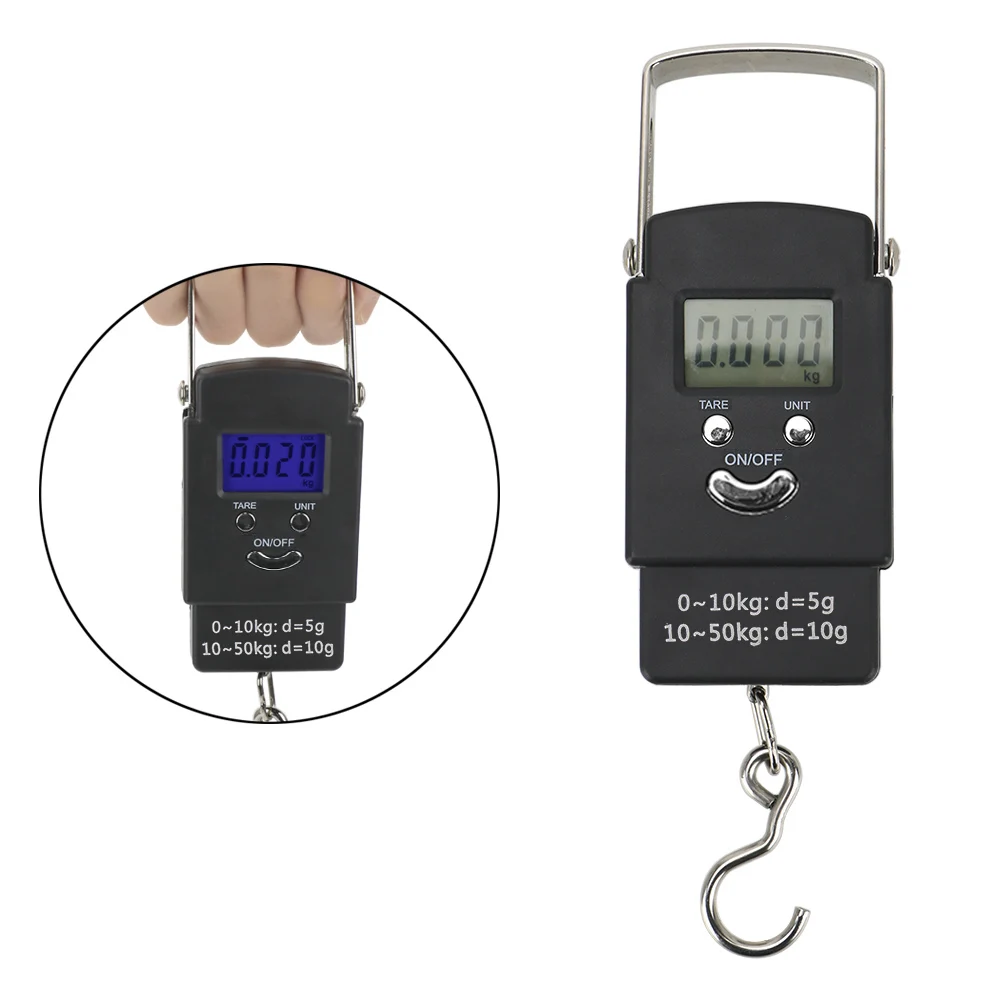 Hanging Digital Weighing Scale Portable LCD Electronic Scale Home Tool 50Kg/110lb for Fishing Luggage Travel