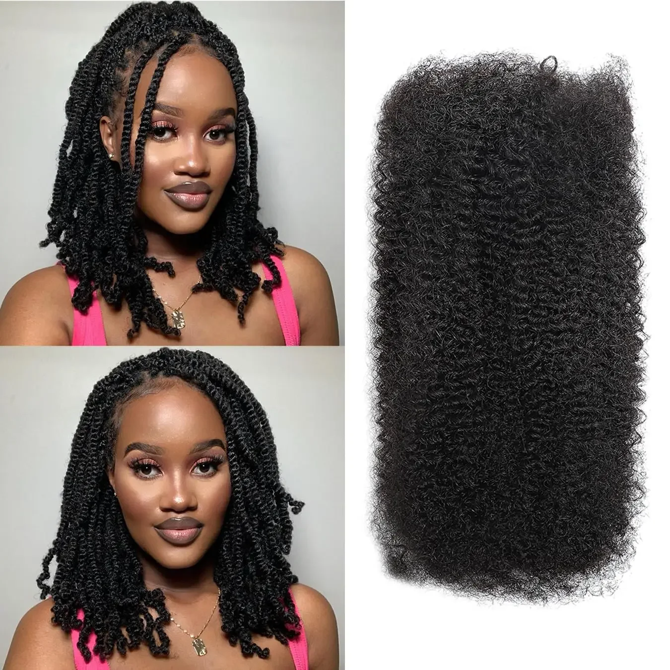 

QVR Afro Kinky Bulk Hair No Attachment Афро-кудрявые человеческие волосы 50 г/шт. Remy Человеческие волосы для дредов Вязание крючком Repair Locs