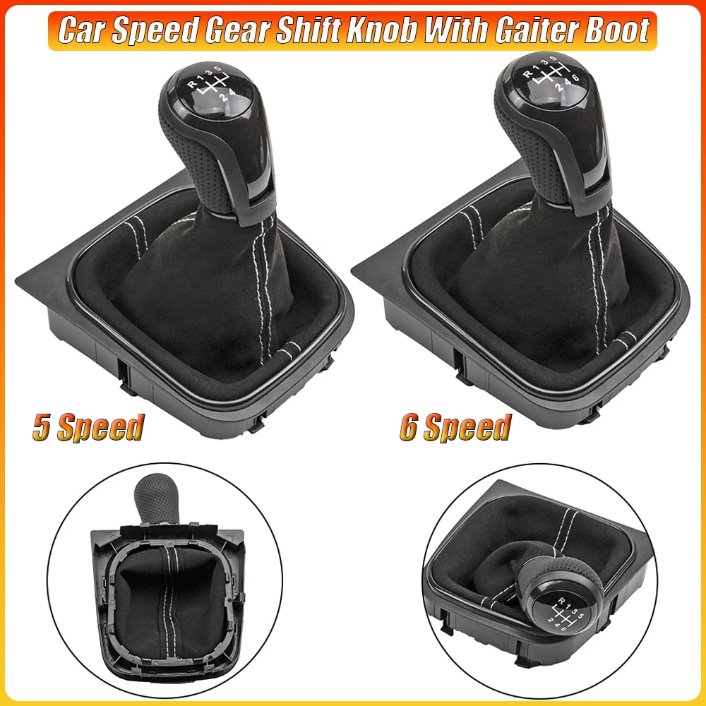 

For Golf 5 MK5 Golf 6 MK6 Car Speed Gear Shift Knob With Gaiter Boot for Jetta MK3 SCIROCCO III 137 138 EOS 1F7 1F8
