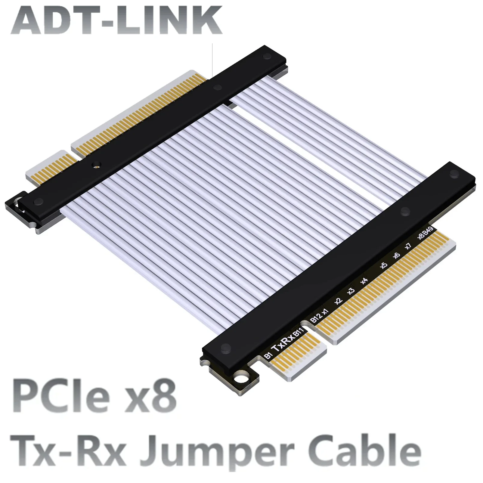 ADT-Link PCIe 4.0 x8 Jumpers Cable K88VS K88NS 4.0 Male-to-Male Signal Swap&Direct Extension Cord TX-TX-RX PCI-e Extender Cable