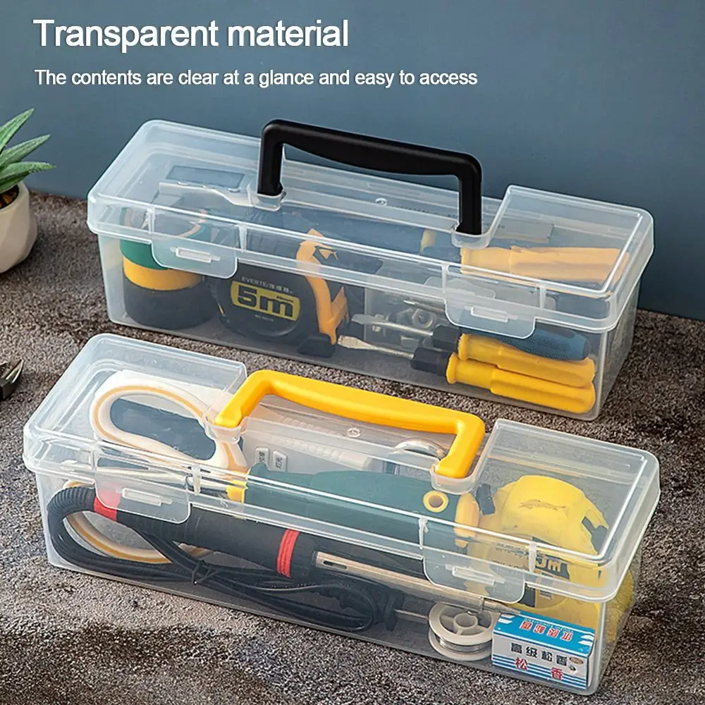 Transparent Hardware Tool Box Multifuntional Toolbox Plastic Parts Box Tool Organizer Household Tool Storage Box