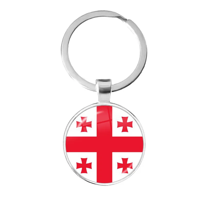 MCO,Macedonian,Luxembourg,Georgia,Andorra,Eilandgebied Sint Maarten,Curacao,Bonaire,Aruba Nation Flag Glass Keychain Keyrings