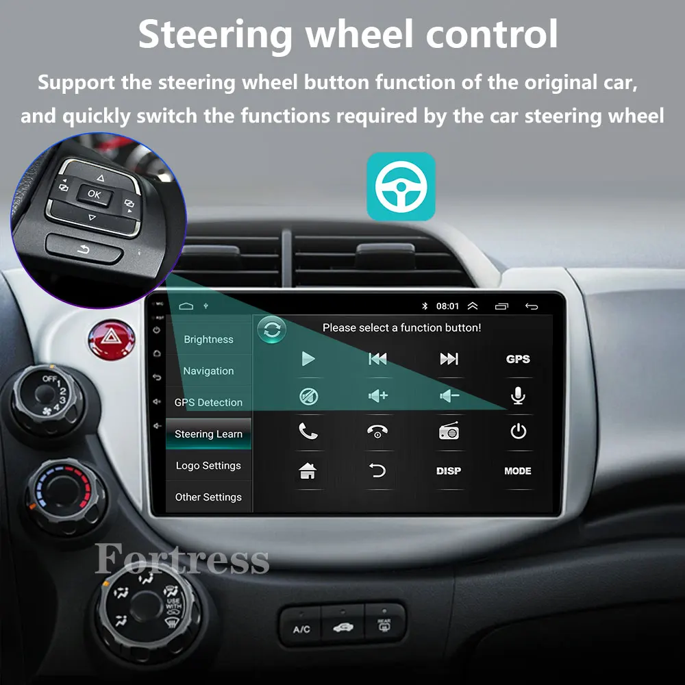 Android 16 Radio estéreo de coche para Honda Fit Jazz 2008 - 2013 2din Carplay Multimidia reproductor de vídeo navegación GPS unidad principal WIFI BT 5