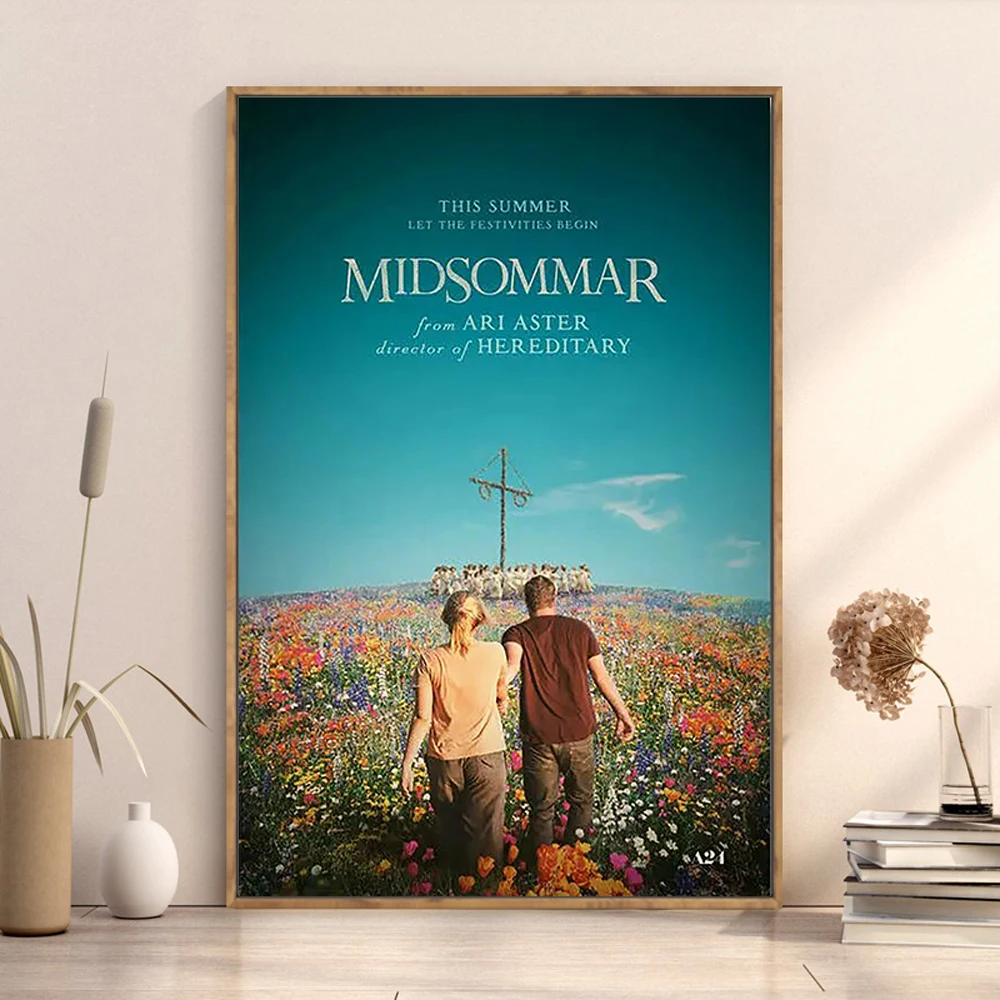 j0233-midsommar-фильм-ужасов-Ари-Астер-фильм-ужасов-шелковый-постер-искусство-свет-холст-украшение-дома