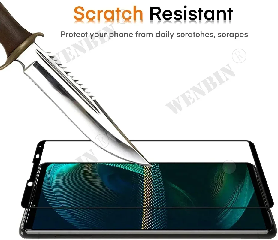 3 Pcs Tempered Glass For Sony Xperia 5 10 1 V IV III II 5 10 Pro  Lite 5 1 10 Plus Full Cover Screen Protector