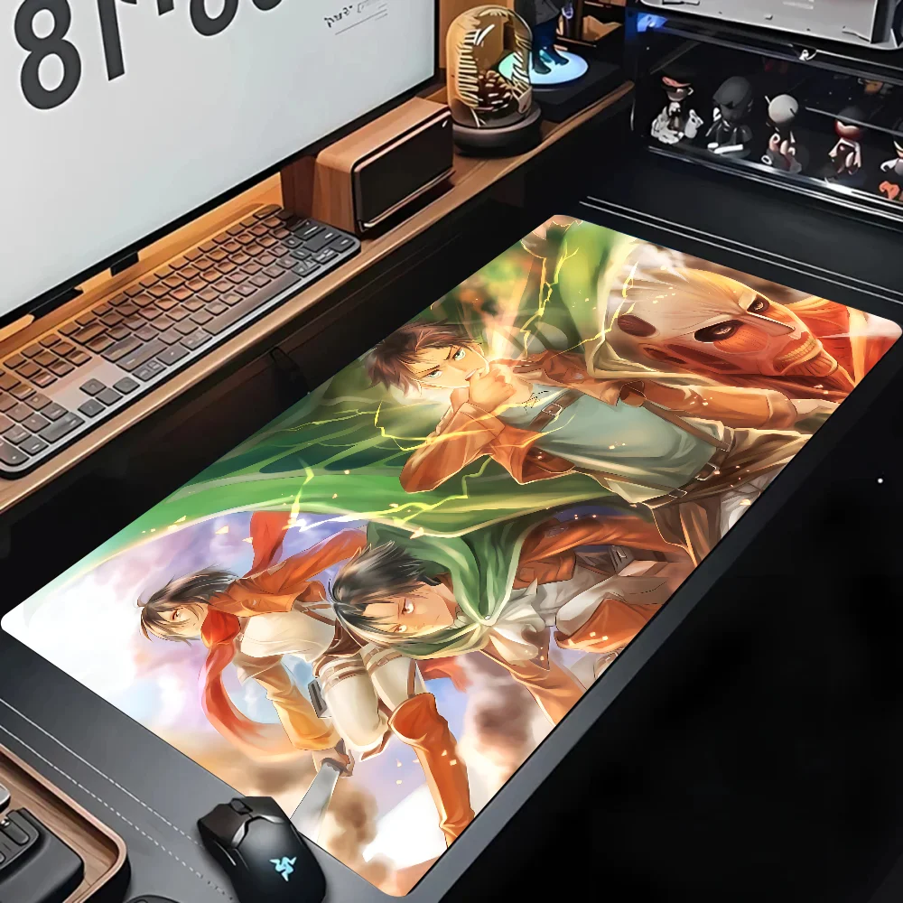 Anime Attack On Titan Eren Yeager Mousepad Mouse Mat Desk Mat With Pad Gaming Accessories Prime Gaming XXL Keyboard Pad Stitch P