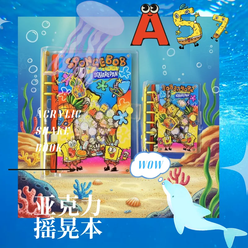 

AcrylicShake Book A5A7 Spongebob Classic Cartoon Handbook Diary Shorthand Loose-Leaf Book Student Stationery Friends Kawaii Gift