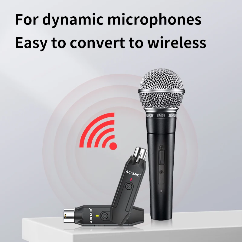 ACEMIC G6 Wireless System for Dynamic Microphone Wired To Wireless Microphone XLR Wireless Transmitter And Receiver Plug-in Mic