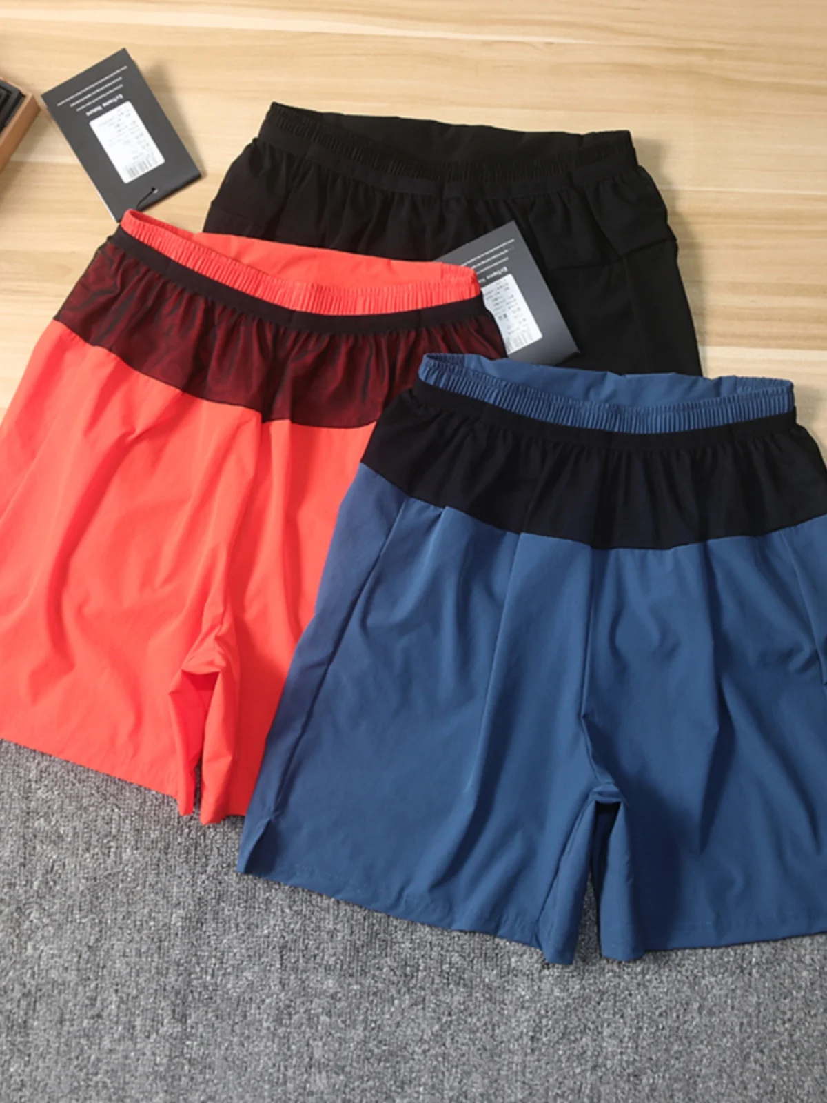 

Мужская и женская летняя тонкая футболка для бега для марафона длиной четверти, орты Qui Dry, эластичные тренировочные спортивные орты Baskeal...