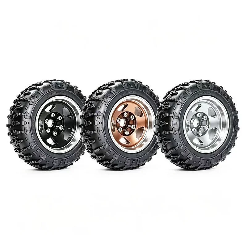1.9 Inch Upgraded Beadlock Wheel Rims with Tires Outer Diameter 90mm Hex Fit for MJX h12y+ H12P L268 1/12 Scale RC Crawler