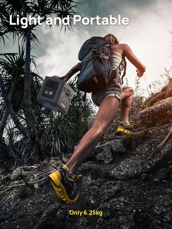 ملحقات محطة الطاقة المحمولة، بطارية LiFePO4 بقدرة 800 وات 512 وات في الساعة مع شحن سريع 1.5 ساعة ووظيفة UPS، ومولد للطاقة الشمسية #4