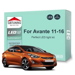 13Pcs Car Accessories For Hyundai Avante MD 2011-2016 Canbus Vehicle Indoor Dome Trunk License Plate LED Interior Light Bulb Kit