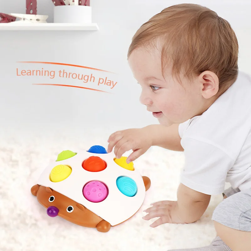 Baby Montessori Soft Finger esercizio bordo giocattolo per bambino 0 36 mesi agitarsi giocattolo sensoriale riccio semplice fossetta tattile sviluppo