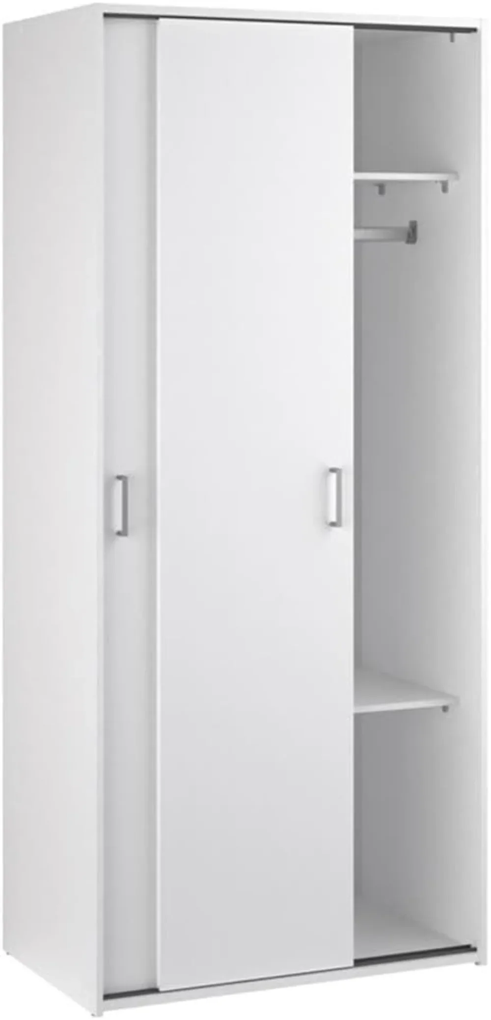 Tvilum 2 Sliding Doors, White Wardrobe