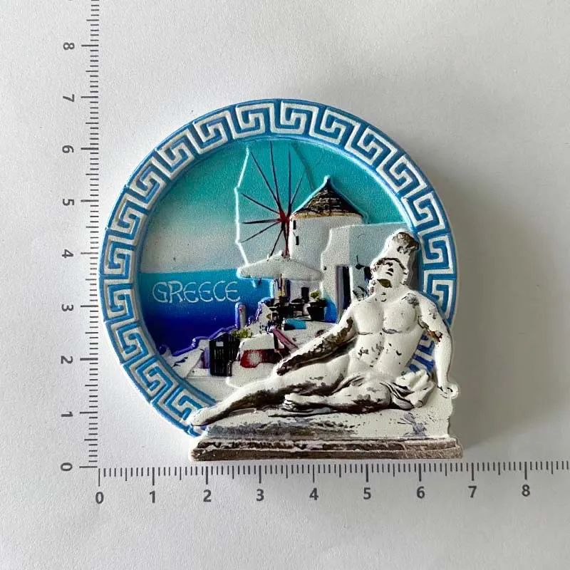 كريت مغناطيس الثلاجة اليونان تذكارية الأشعة فوق البنفسجية الطباعة ثلاثية الأبعاد الحرفية الراتنج مغناطيس الثلاجة ملصق جمع هدية ديكور المنزل