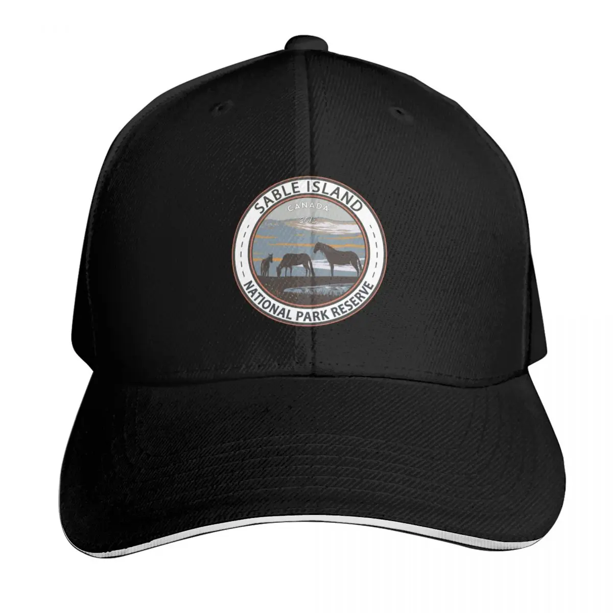 Sable Island National Park Reserve Canada Vintage Badge Baseball Cap Contrast Two Tone Brim Snapback Flat Bill Strapback Dad Hat