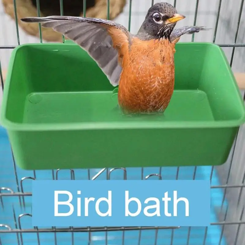 1pc Bird Water Bath Tub Pet Bird Bowl Parrots Parakeet Birdbath Cage Hanging Small Parrot Cage Pet Bird Cage Accessories