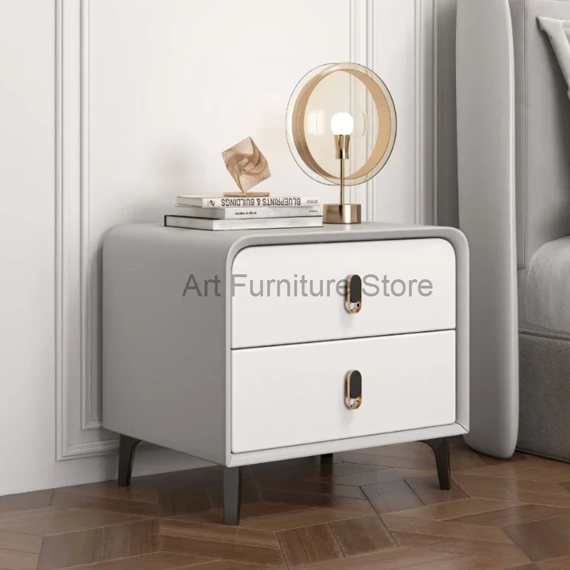 Dressers Bedside Table Solid Wood Veneer Bedroom Locker Simple And Environmentally Friendly Small Installation Bedside Cabinet