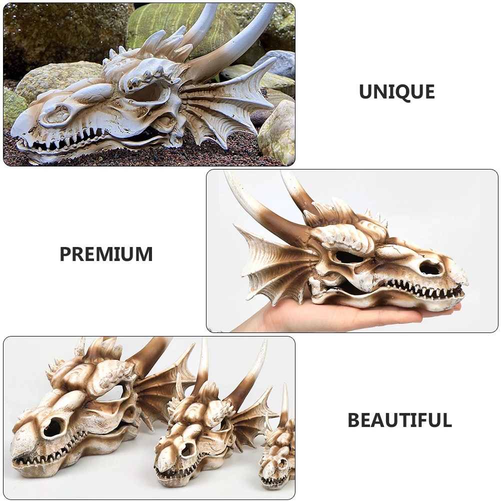 

1Pcs Dinosaur Skull Resin Fish Tank Decor Creative Realistic Aquarium Ornament Underwater Landscaping Prop Chic Craft