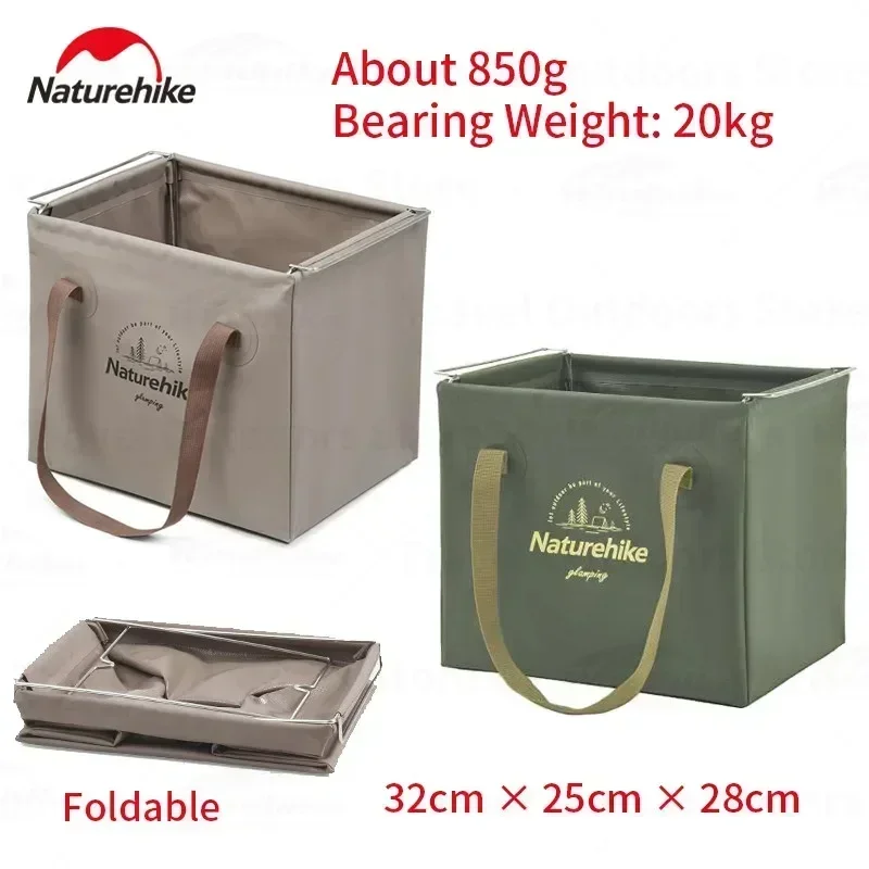 Naturehike Portable 20L PVC Waterproof Storage Bucket Drinks Fruits Picnic Fishing Camp Folding Water Bucket Use With IGT Table