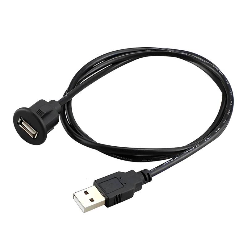 

2/5/10pcs Car Dashboard Flush Mount Line USB 2.0 Port Panel Extension Cable Male to Female Socket Excellent Plastic Adapter