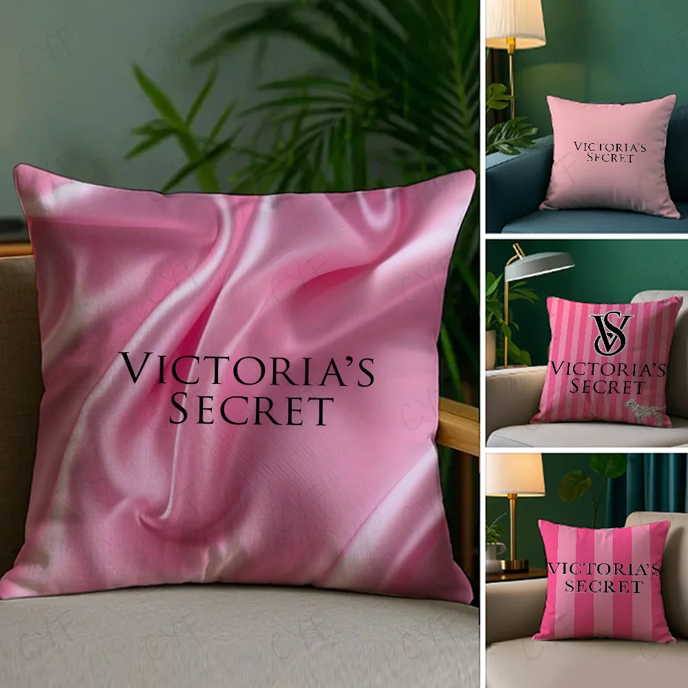 At Home VICTORIA'S SECRET Pillow Case Pillowcase Anti-dustmite Pillow Invisible zipper silky short plush Sofa cushion cover